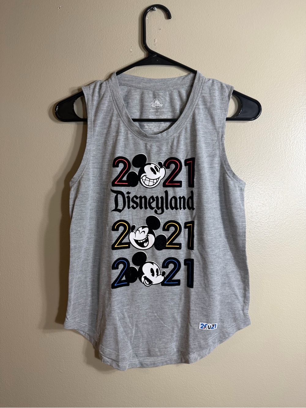 Disney Disneyland 2021 Mickey Mouse Gray Tank Top XS